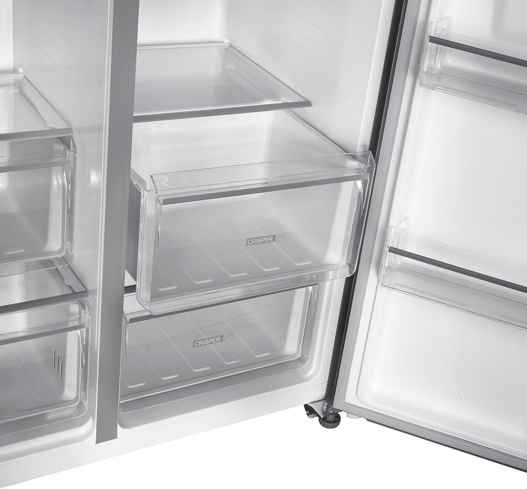 Bauknecht SBS C90 IN Side-by-Side Kühl-Gefrierkombination, 532 l, Dual Cool Total NoFrost, getrennt regelbar, Superkühlfunktion, Inverter-Kompressor, leise 39 dB, Edelstahloptik