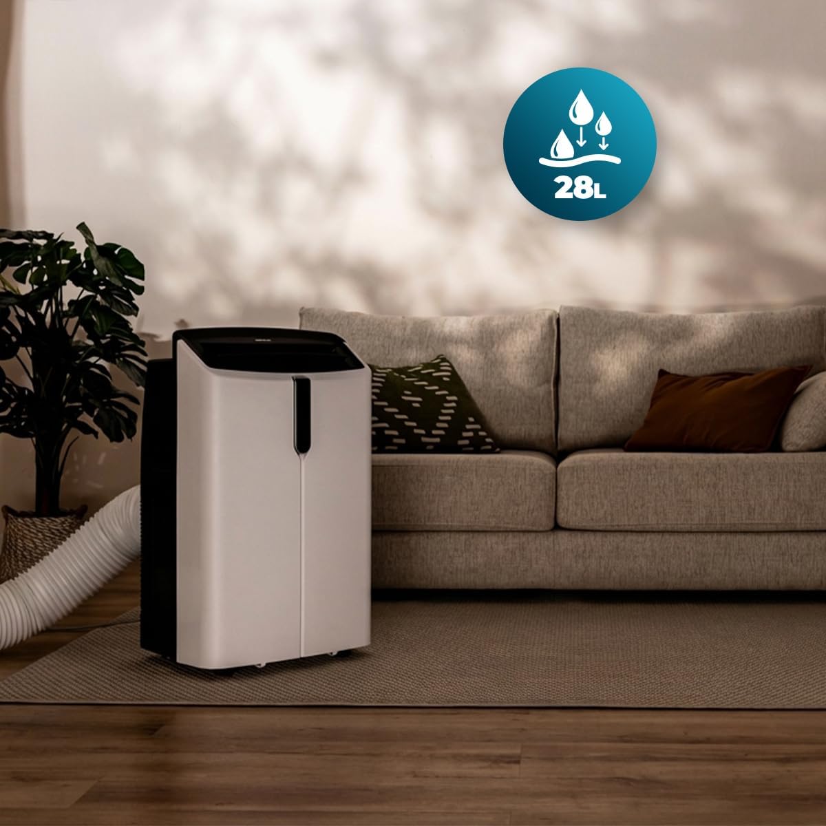 Cecotec Mobile Klimageräte ForceClima 12600 Nux Heating. 12000 BTU, Heizfunktion, 5 Modi, 3 Stufen, bis 30 m², Entfeuchter 28 L/Tag, LED-Display, Fernbedienung, Timer, Oszillation, R290, Klasse A