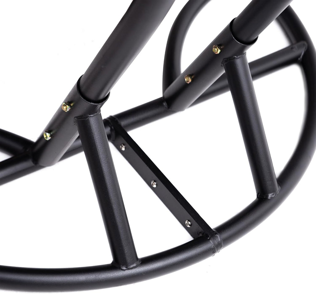 Allpax Doppel-Hängesessel Größe XL - geeignet für In- und Outdoor - bis 300 kg - Korb aus Polyrattan mit Gestell und Sitzkissen - Hängekorb, Hängestuhl, Schwebesessel, Hängeschaukel
