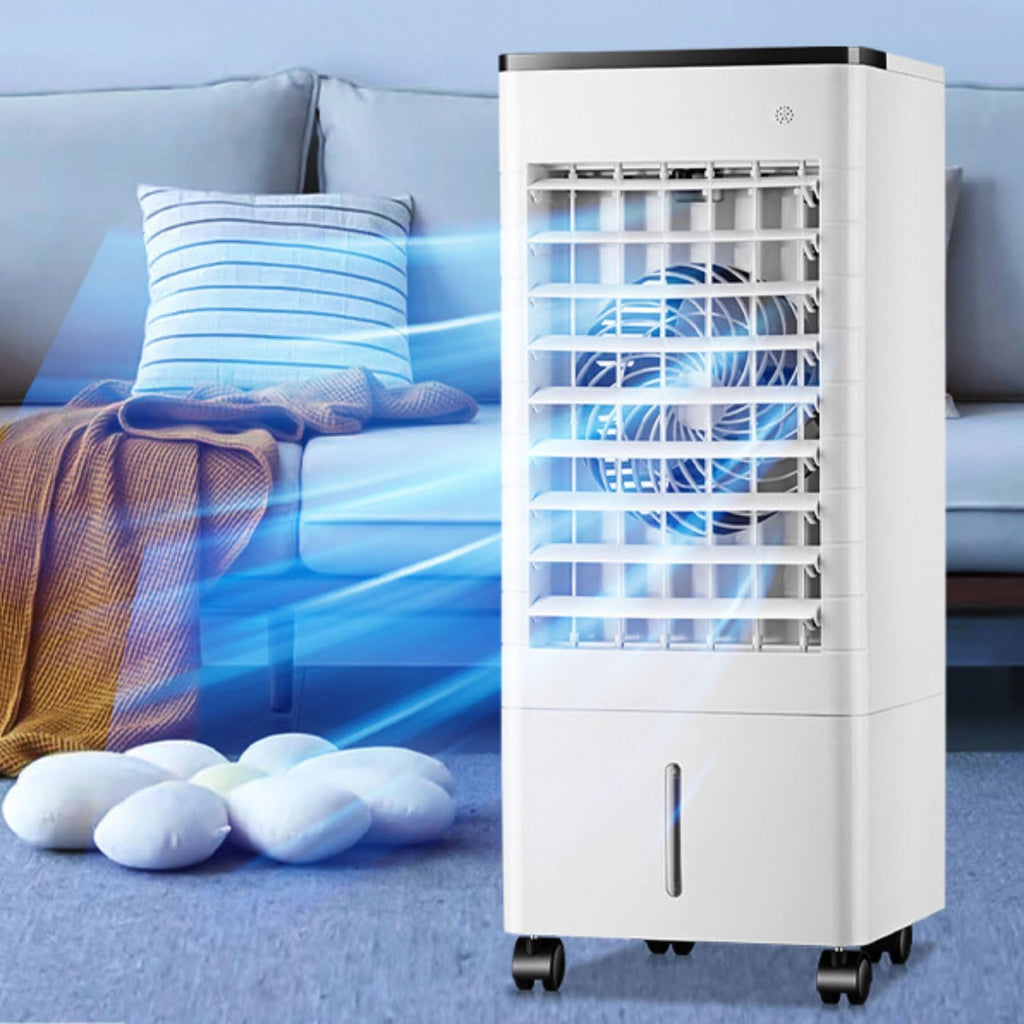Luftkühler mobil mit Wasserkühlung 9L Wassertank 15H Timer Mobile Klimaanlage ohne Abluftschlauch Luftbefeuchter Ventilator Standventilator leise Verdunstungskühler für Wohnung Zimmer
