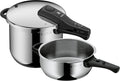 WMF Perfect One Pot Schnellkochtopf Set Induktion 2-teilig, Dampfkochtopf 6,5l, 3l, großes Kochsignal, 2 Kochstufen, abnehmbarer Deckelgriff, Edelstahl