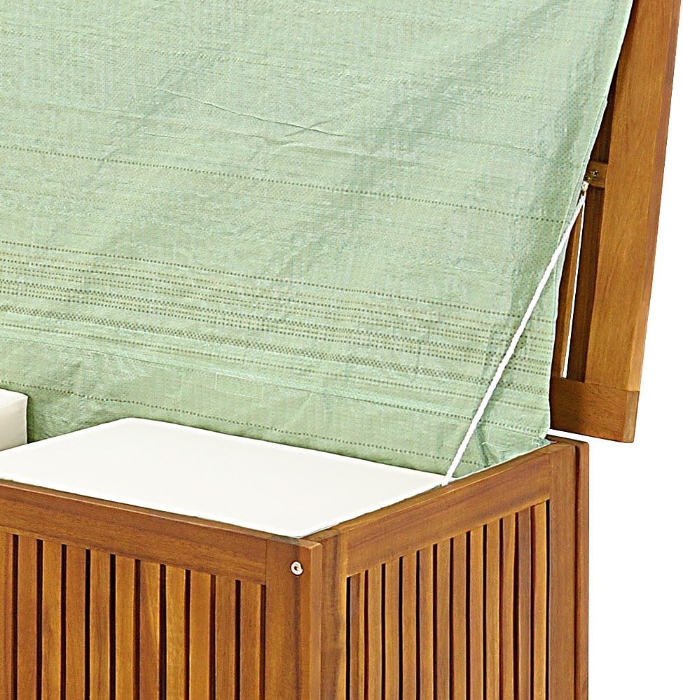Casaria® Gartenbox Holz Akazie 205L Deckel 160kg Belastbarkeit Wetterfest Auflagenbox Aufbewahrungsbox Garten Balkon Wintergarten Sitztruhe 115x50cm