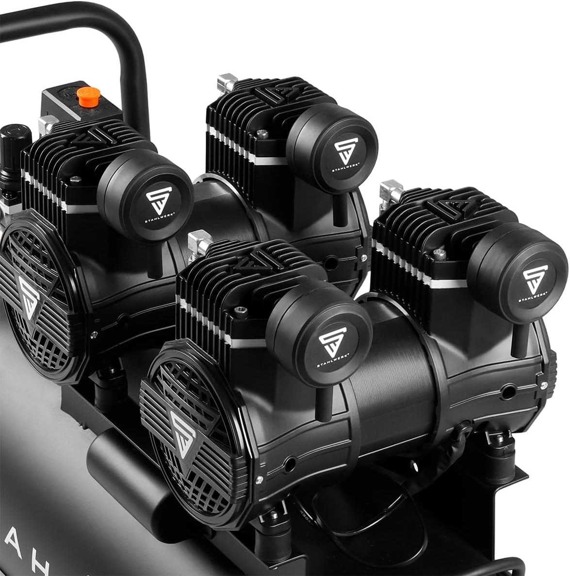 STAHLWERK Kompressor 50 L Tank (ST-510 Pro) - Vollausstattung mit Zubehör - ölfrei  und  leise, 10 bar, Druckluftkompressor mit Brushless-Motoren, 3,94 PS, 2,9 kW, 500 l/min, Silent-/Flüsterkompressor