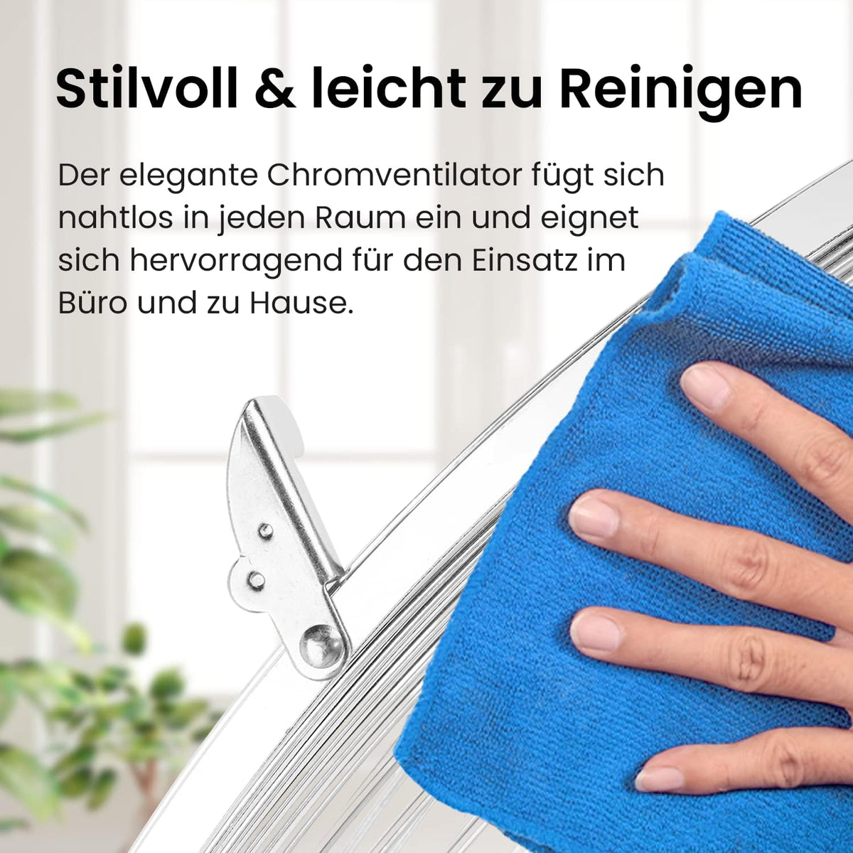 Pro Breeze 50 cm Bodenventilator aus Chrom, Ventilator mit 3 Geschwindigkeitsstufen und verstellbaren Ventilatorkopf - Windmaschine für Fitnessstudio oder Werkstatt