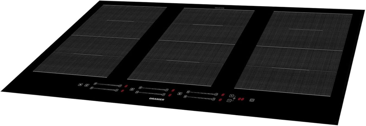 Oranier Induktionskochfeld 90 cm autark FLI690 - Flächeninduktion mit 6 Kochzonen, Brückenschaltung für 3 große Zonen, Multi-Slider Bedienung, 9 Leistungsstufen, Booster, Topferkennung & Timer