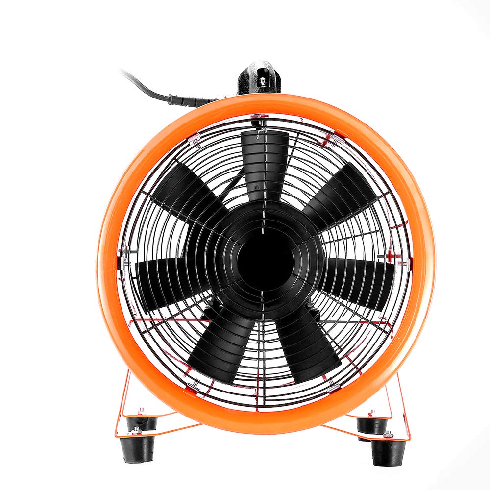 Futchoy 250 mm Gebläse Bauventilator Ventilator Baugebläse Industrie Axialgebläse Baulüfter Industrieventilator Windmaschine mit 10m Schlauch für Fabriken, Keller, Werften usw