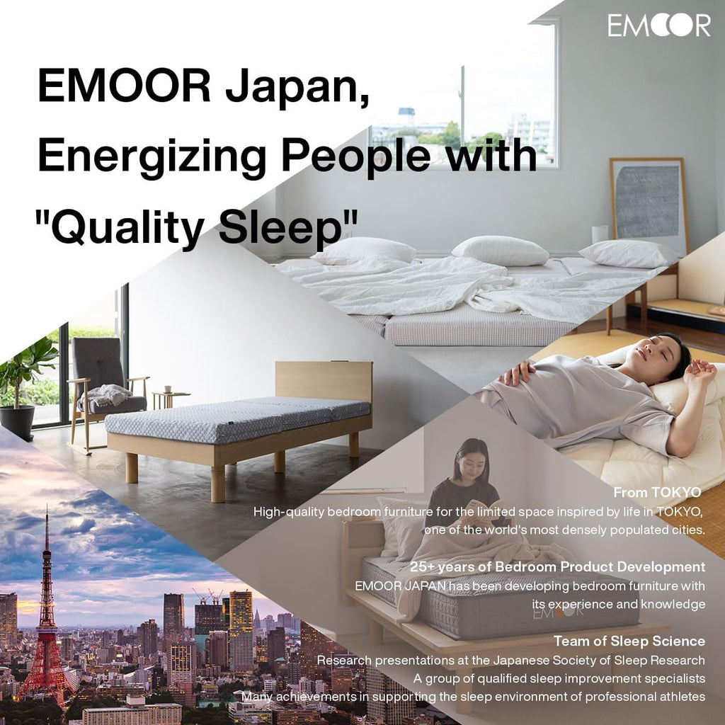 EMOOR Rolllatten Futonbett Einzel Größe (100 x 200 cm), Franco-ROLL für Japanische Boden-Futon-Matratze, Holz Paulownia Boden Unlackiert Natürlich Schlafbettwäsche Gäste Tatami-Matte