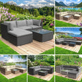 BRAST® Gartenmöbel Lounge Set | 4-5 Personen viele Modelle & Farben | inkl. extra Dicke Kissen | TÜV geprüft | Outdoor Loungemöbel Sitzgruppe Essgruppe Garnitur | Royal Schwarz