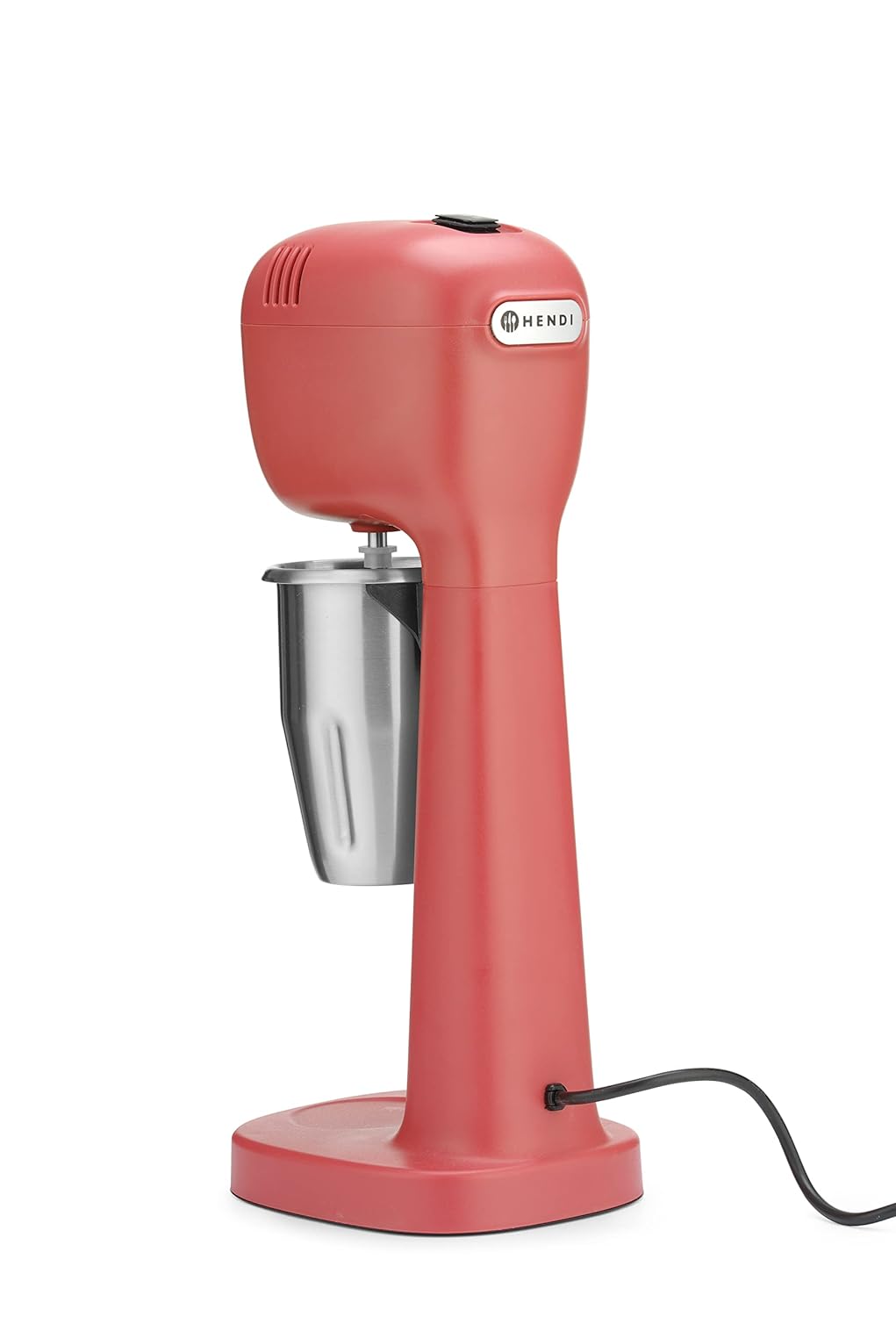 HENDI Milchshake Maker, Inkl. 2 Mixbechers (Edelstahl und Polykarbonat) und 4 austauschbaren Rührwerken, Drink mixer, Frappés, Getränkemixer, 230V/400W, 170x196x(H)490mm, Karamell