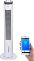 Sichler Haushaltsgeräte Turmluftkühler: 3in1-WLAN-Luftkühler mit App, für Siri, Alexa & Google Assistant, 60 W (Turmventilator mit Luftbefeuchter, Turmventilator mit Fernbedienung)