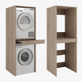 PLATAN ROOM Waschmaschine Trockner Schrank mit Ausziehbrett • Waschmaschinenschrank für Waschmaschine & Wäschetrockner • Überbauschrank 187 x 65 x 66 cm (Eiche Sonoma)