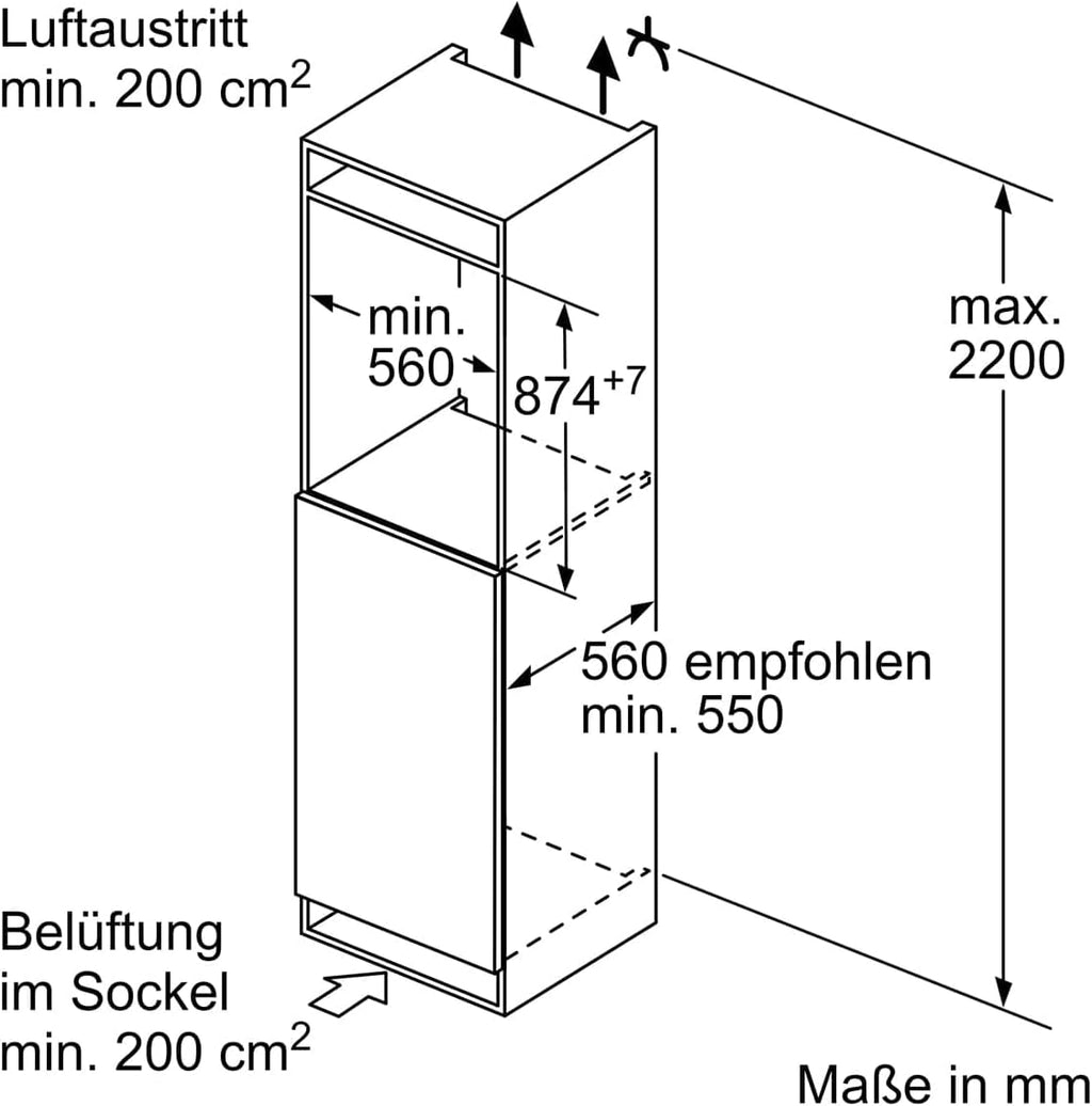 Siemens KI21RVFE0 Einbau-Kühlschrank iQ300, integrierbarer Kühlautomat ohne Gefrierfach 88x56 cm, 136L Kühlen, freshBox, LED-Beleuchtung, superCooling, autoAirflow