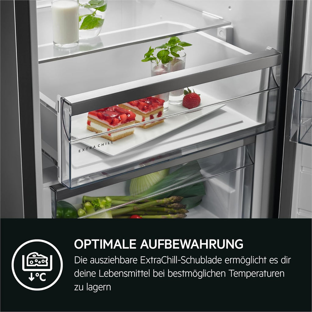 AEG Einbaukühlschrank 178x56 cm, Serie 6000 DynamicAir-gleichmäßige Kühlung je Ebene, 307 L Kühlen, CustomFlex – flexibles Türablagesystem, ExtraZone - zusätzlicher Kühlraum, Festtür, B, TK6FS181B