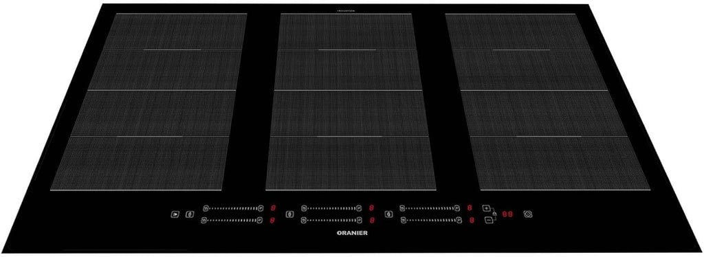 Oranier Induktionskochfeld 90 cm autark FLI690 - Flächeninduktion mit 6 Kochzonen, Brückenschaltung für 3 große Zonen, Multi-Slider Bedienung, 9 Leistungsstufen, Booster, Topferkennung & Timer