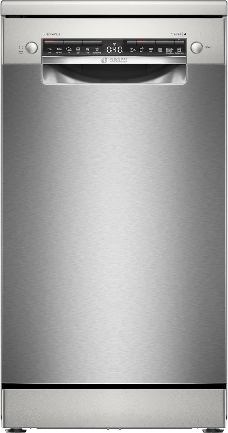 Bosch - Lavavajillas, 45 cm, Serie 4, Libre Instalación, Home Connect, Acero Inoxidable, SPS4HMI49E