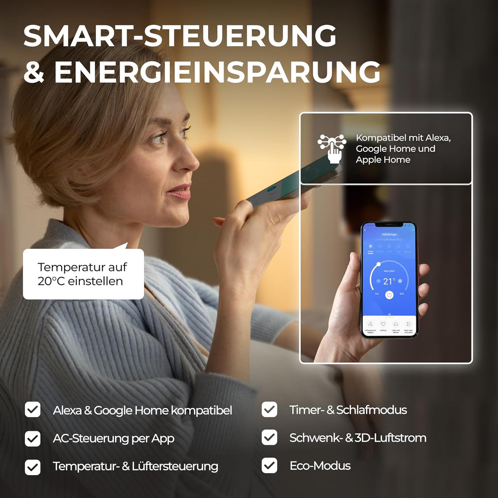 Kältebringer A+++ R290 Split Klimaanlage 12000 BTU (3,7 kW) - mit Heizfunktion, WiFi & App, bis 60m², sehr leise, 5m Kupferleitung, Kältemittel R290, Montagematerial