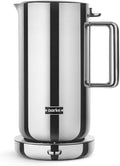 Aarke Wasserkocher aus Edelstahl mit mehreren Temperatureinstellungen, 360° drehbarem Sockel, leisem Kochvorgang und tropffreiem Ausgießer, Fassungsvermögen von 1,2 Litern (Steel)
