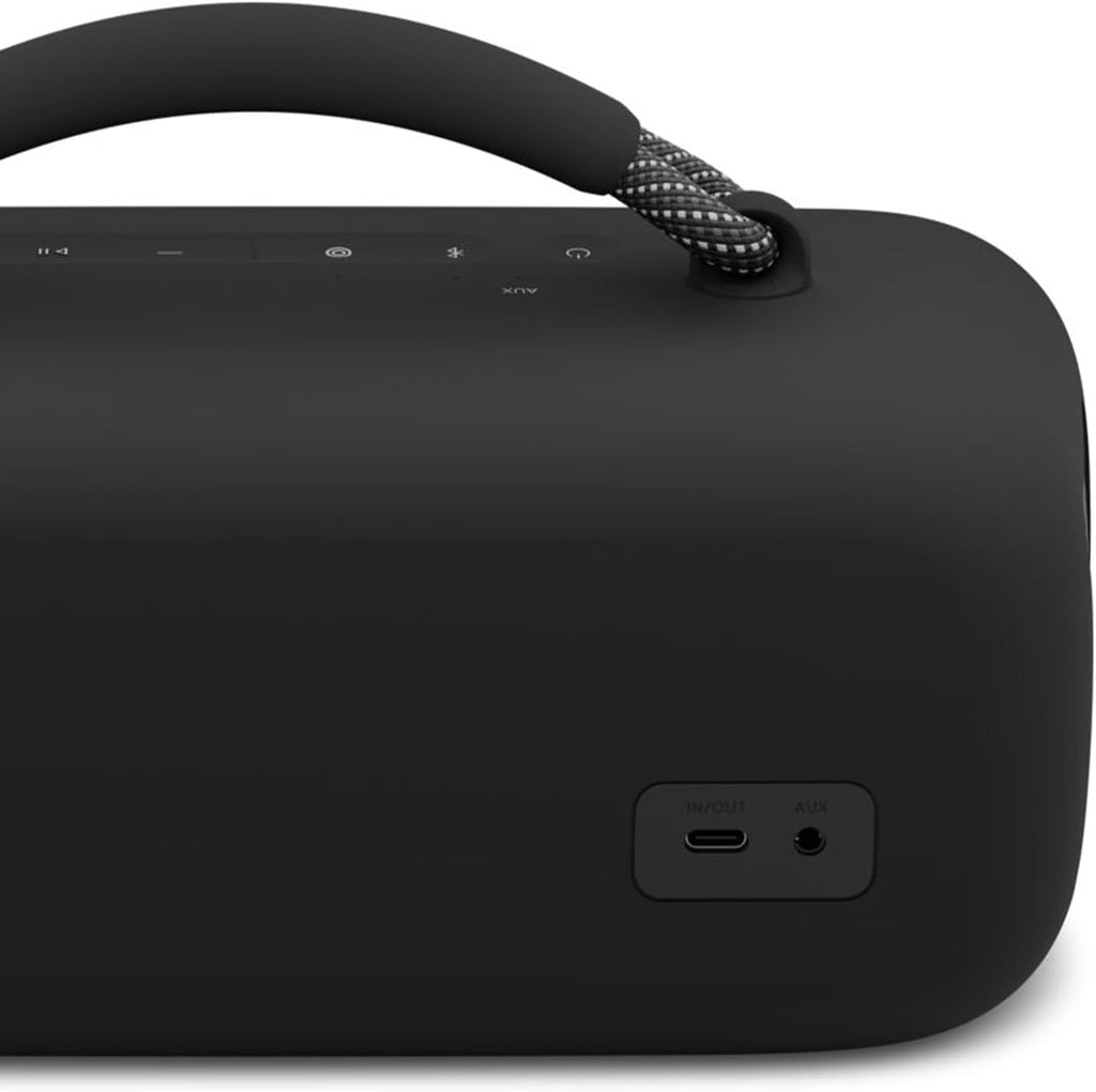 Bose Tragbarer SoundLink Max Lautsprecher, großer, wasserdichter Bluetooth-Lautsprecher, bis zu 20 Stunden Akkulaufzeit, USB-C, integrierter 3,5 mm AUX-Eingang, Schwarz