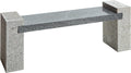 Dehner Gartenbank, 2-Sitzer, ca. 120 x 45 x 30 cm, Granit, hellgrau/dunkelgrau