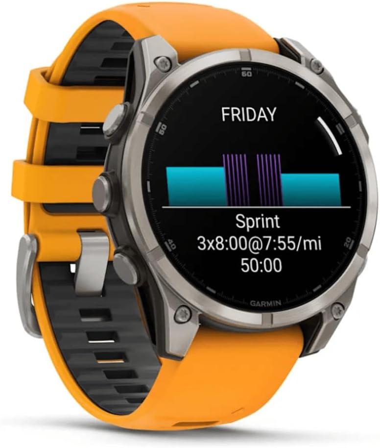Amoled Smartwatch Fenix 8-47 mm | Bis zu 29 Tage Akkulaufzeit | Die ultimative Smartwatch mit integrierter LED-Taschenlampe, Gesundheitsüberwachung