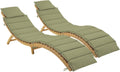 sweeek - 2er Set Liegestühle aus Akzazienholz Laure mit Polyesterkissen, 184 x 55 x 63,5 cm