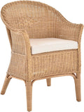 Rattan-Sessel Natur/Esszimmersessel Korb-Sessel inkl. Polster Beige/Rattanmöbel Rattansessel Rattanstuhl mit Armlehnen Lounge Flechtsessel (mit Polster, Honig-Dunkel)