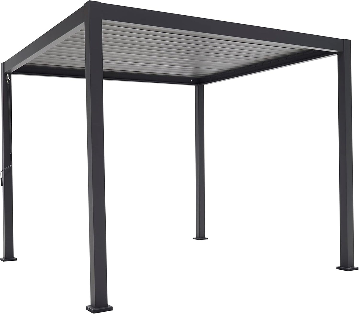 Mirador Basic Pavillon 3 x 3 m Wasserdicht - Pergola mit Lamellendach - Aluminium/Stahl Terrassenüberdachung - Schwarz - 88MM