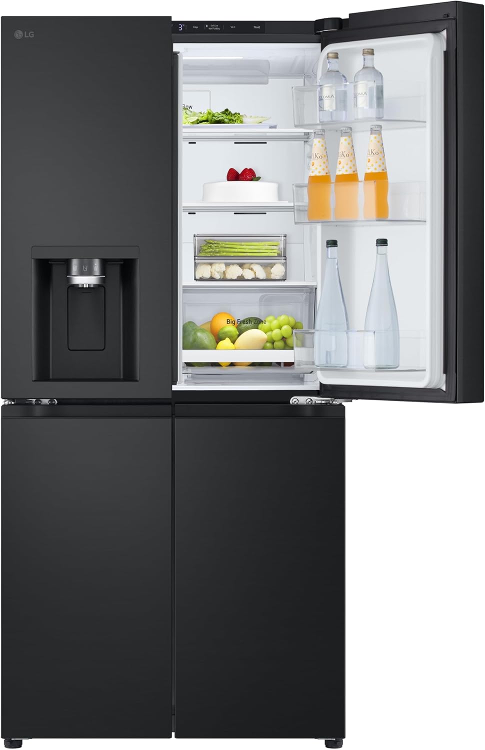 LG GML861EPPE SLIM Side-by-Side Kühlschrank mit Gefrierfach (506 L, Energieklasse E) mit Eis- und Wasserspender, UVNano, Total No Frost, Silber