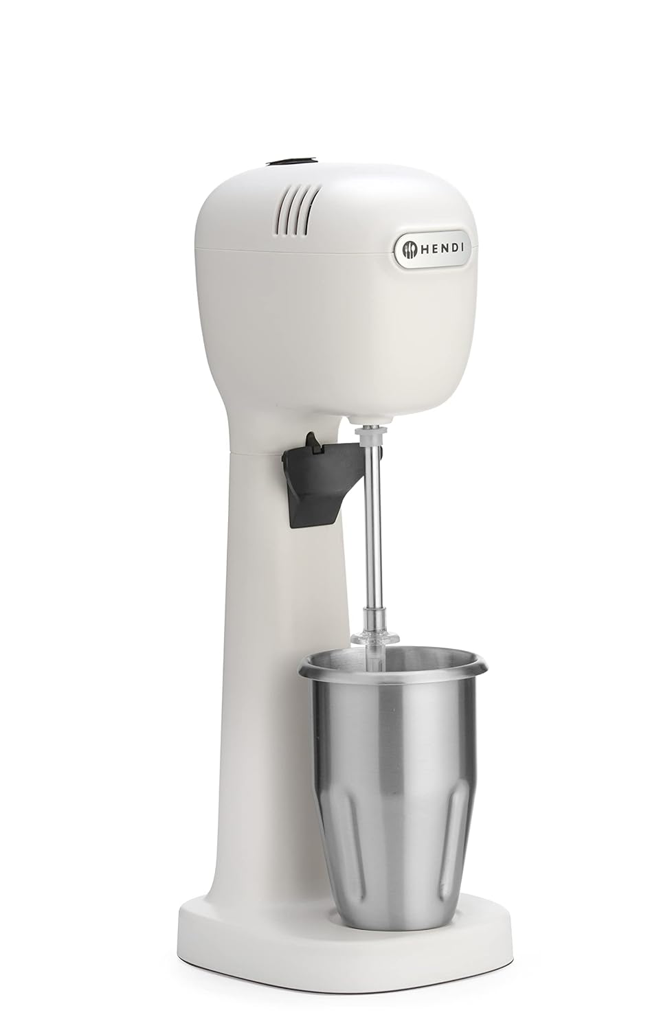 HENDI Milchshake Maker, Inkl. 2 Mixbechers (Edelstahl und Polykarbonat) und 4 austauschbaren Rührwerken, Drink mixer, Frappés, Getränkemixer, 230V/400W, 170x196x(H)490mm, Karamell