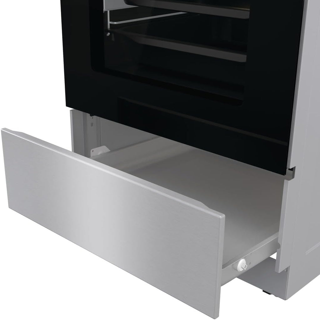 Gorenje GEIT5C61XPG Elektro-Standherd mit Induktion /50cm Breite /70 Liter/Pizza Funktion/FrozenBake/AirFry/MultiAir Technologie/HomeMade Backofenform/AquaClean/FastPreheat/Bigspace/Edelstahl