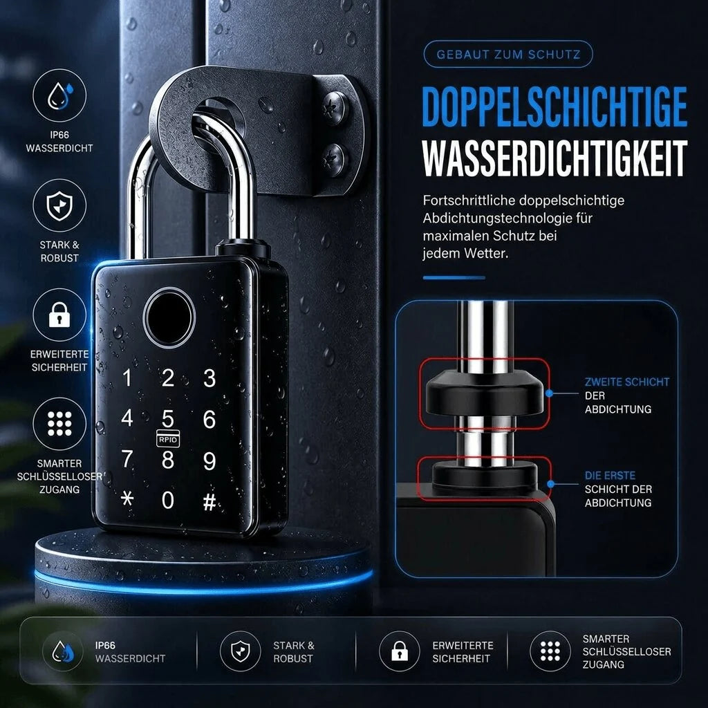 Fingerprint Vorhängeschloss für außen | Fingerwacht