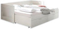 SALIAS Funktionsbett 90 x 200 cm mit ausziehbarer Liegefläche - Platzsparendes Jugendzimmer Einzelbett mit Bettkasten in Weiß - 205 x 68 x 97 cm (B/H/T)