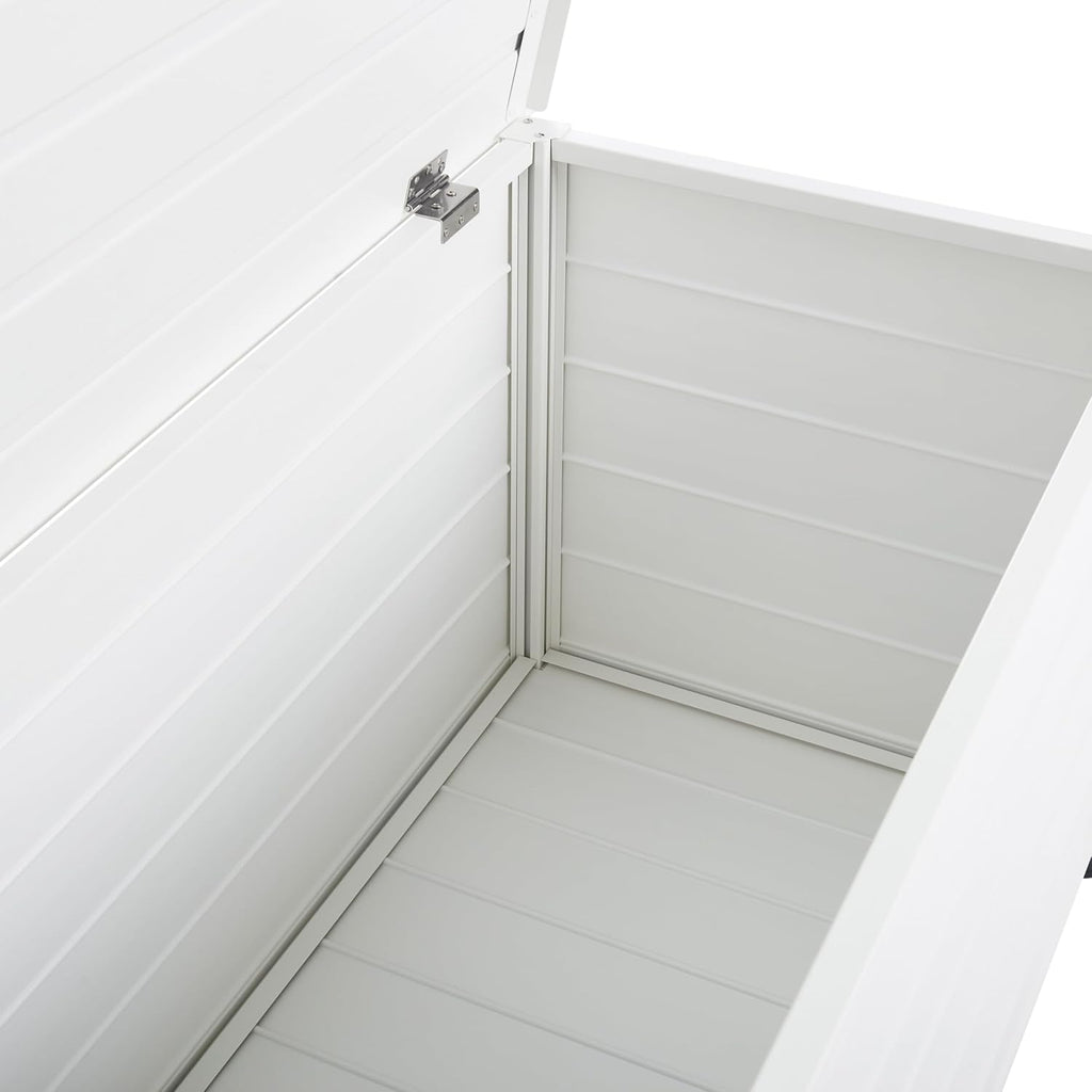 Beliani Gartentruhe 330L Aluminium weiß wasserfest Kissenbox Auflagenbox Campalto