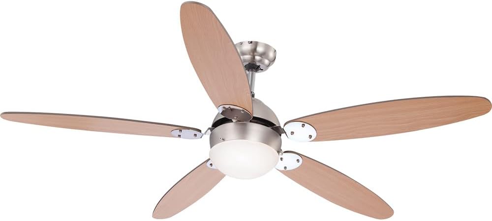 LED Deckenventilator Ventilator Wohnzimmer Rechts-/Linkslauf Metall D 132 cm