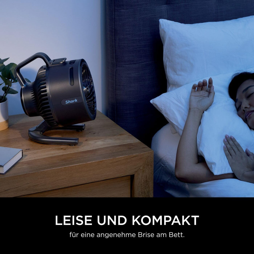 Shark FlexBreeze Ventilator Leise, Hybrid Ventilator Kabelgebunden & Kabellos, Tragbar, für Innen- und Außenbereich, UV- & Wasserbeständig, Ultraleistungsstark, Ultraleise, Weiß FA220EU