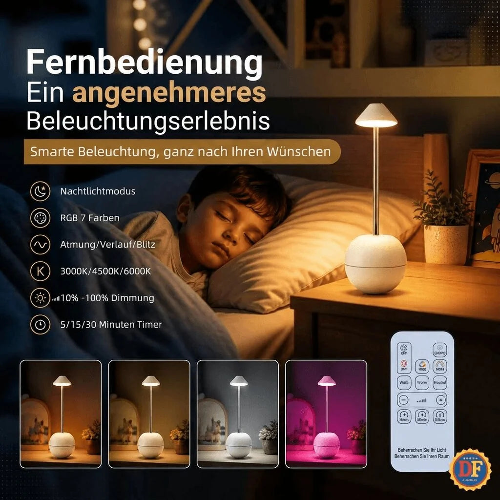 LED Tischlampe mit Fernbedienung | Fernschein
