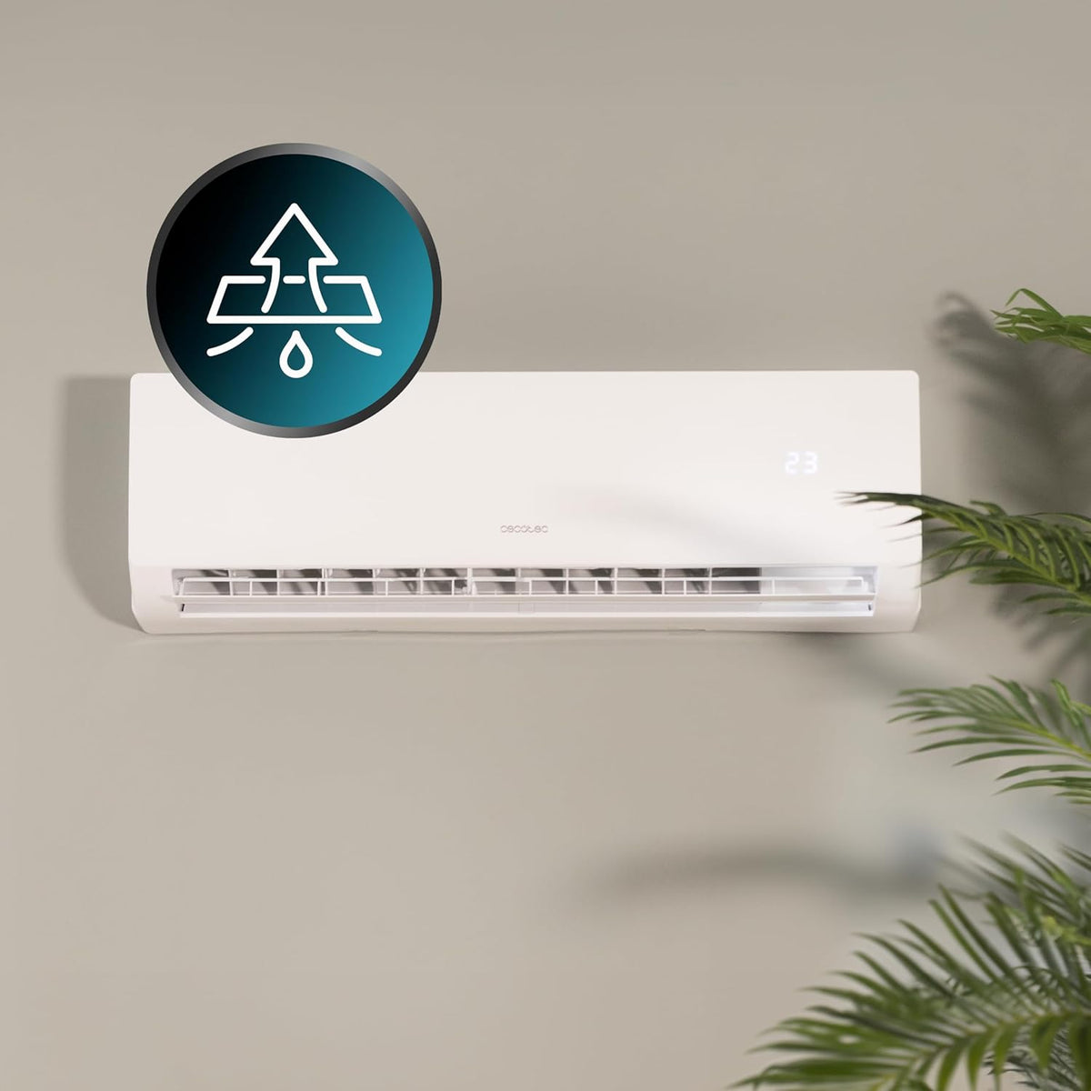 Cecotec Split-Klimaanlage AirClima 9000 Smartfresh. 9000 BTU, Wärmepumpe, Inverter-System, 5 Betriebsmodi, 8 Geschwindigkeitsstufen, Entfeuchter, 24-Stunden-Timer für die Klimatisierung