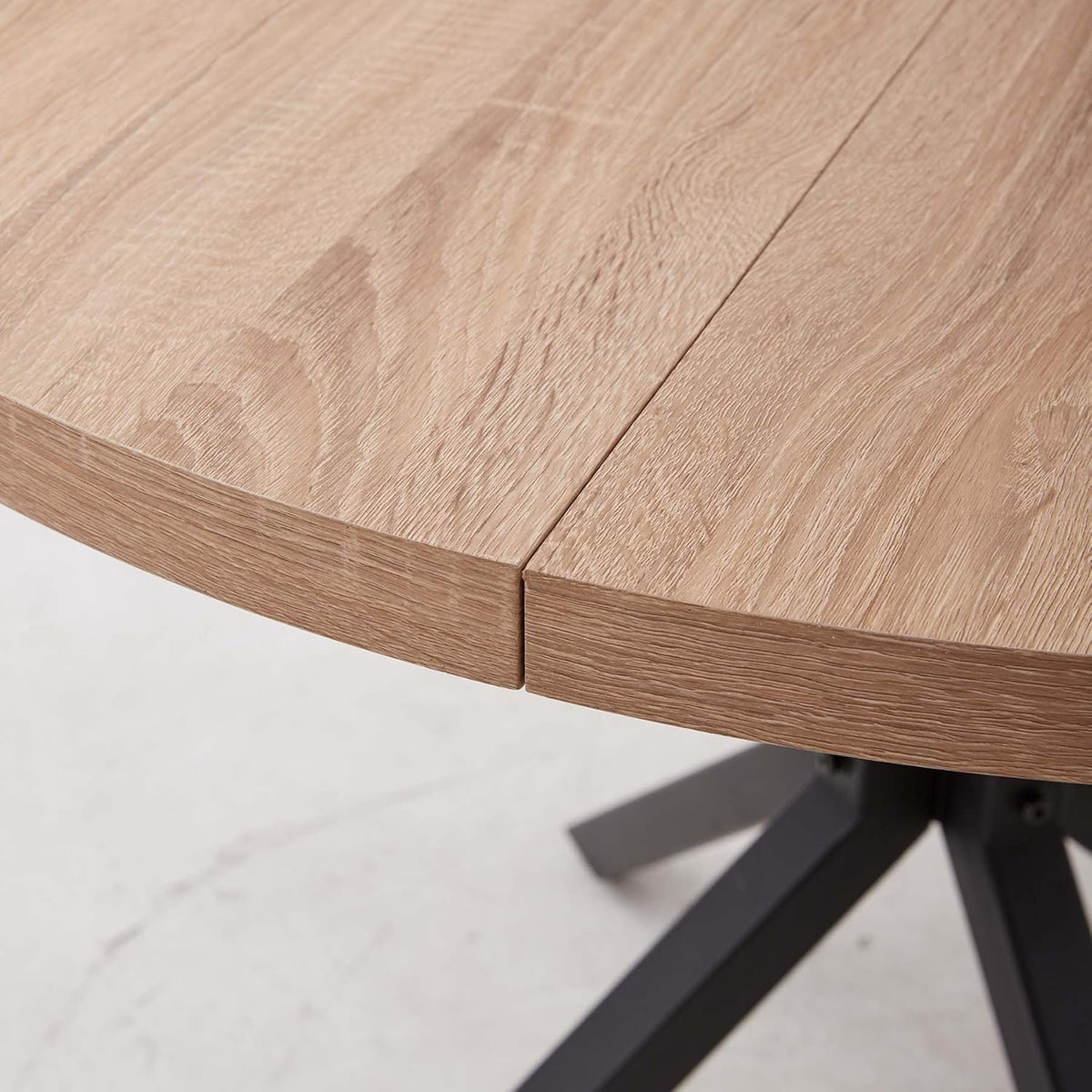 Essgruppe Set Tisch und Stühle, 100cm Runder Esstisch und 4 Leinen-Esszimmerstühle, 4 Stühle & Tisch für Küche, Esszimmer und Wohnzimmer (Khaki-LX, 100 * 100 * 76.5cm (Helle Holzfarbe))