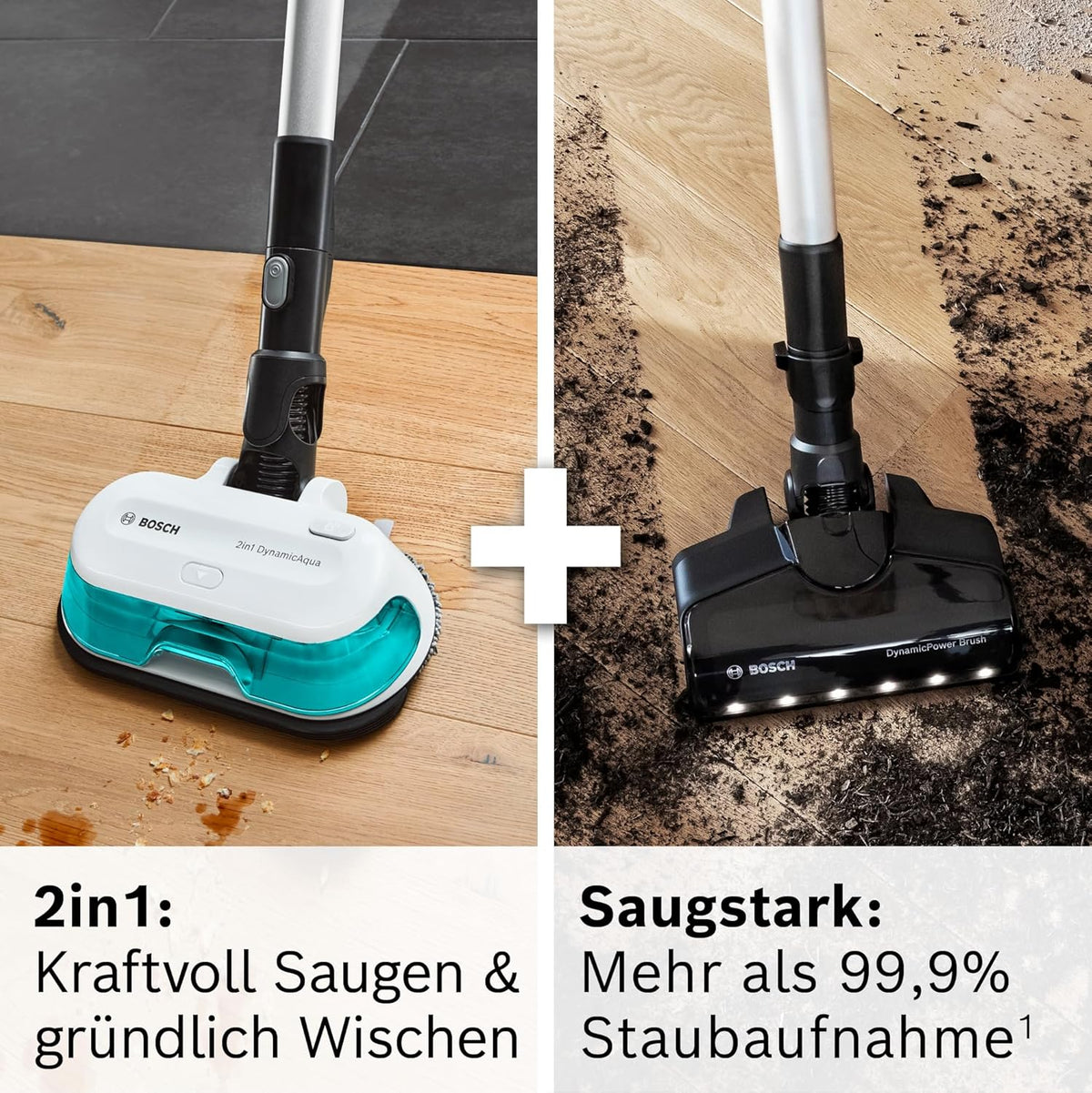 Akku-Staubsauger Unlimited 7 ProHygienic Aqua BKS71HYG1, kabellos, 2in1 Saugen & Wischen, Knickrohr, HEPA-Filtersystem, 10 J. Motorgarantie, Wechselakku, Schnellladegerät, Made in Germany, weiß