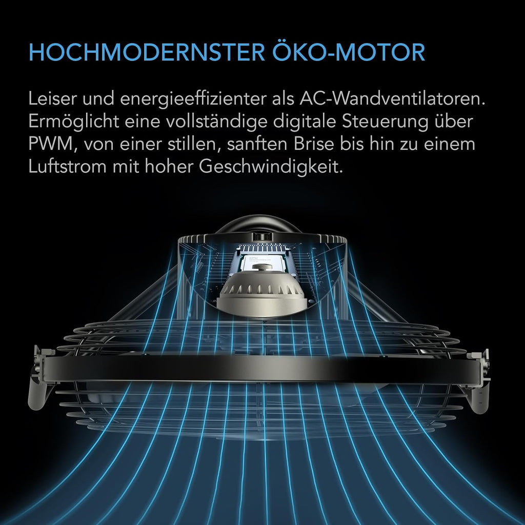 AC Infinity CLOUDLIFT S12 – Industrieller Wandventilator 300 mm mit kabellosem 10-Stufen-Drehzahlregler, EC-Motor, hohe Luftleistung, für Hydroponik Gewächshaus und Werkstatt Standfuß oder Wandmontage