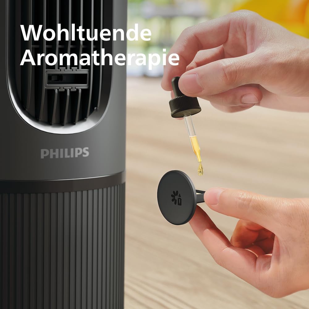 Philips Turmventilator 5000 Series. Leistungsstarke 8,0 m/s, ultra-leise 24 dB, niedriger Energieverbrauch, Fernbedienung, 5 Geschwindigkeitsstufen, Schlafmodus, 9-h-Timer, 80° Oszillation (CX5540/01)
