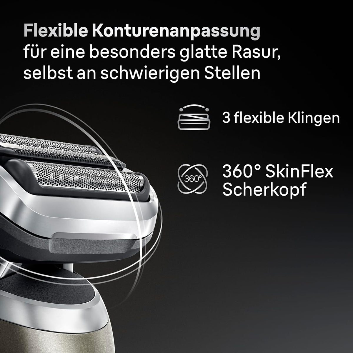 Braun Series 7 Rasierer Herren Elektrisch, Elektrorasierer, 60 Min. Akku, 4in1 SmartCare Center, +2 Aufsätze, Kabelloser Nass- & Trockenrasierer Männer, Wasserdicht, Made in Germany, 72-C7650cc, Gold