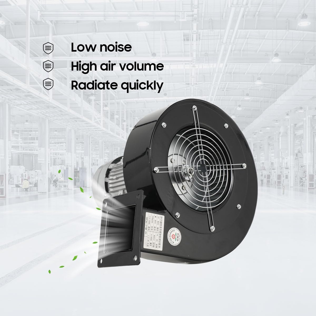 550W Abluftventilator mit Drehzahlregler Industrie Wandventilator | 800m³/h Wandlüfter für Keller Garage küche Lamellen, Radialventilator Radialgebläse Radial Zentrifugalventilator