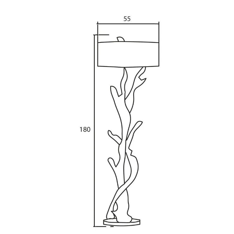 Stehlampe Teakholz BLUMA  | Hhe 180 cm | inkl. Lampenschirm