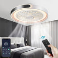 ASJK Deckenventilator mit Licht, Modern LED Dimmbar Deckenleuchte mit Ventilator und Fernbedienung Leise 72 W, 7200 lm, für Wohn, Schlaf- und Esszimmer, 6-Gang, Timer, Schwarz