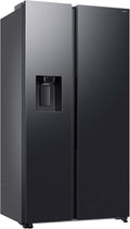 Samsung RS70F65KDFEF Side-by-Side Kühl-Gefrierkombination, AI Kühlschrank mit Gefrierfach, 178 cm, 640 l, Eis-/Wasserspender mit Wassertank, AI Energy Mode, Metal Cooling, Black Steel