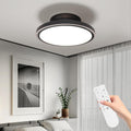 Blattloser Deckenventilator mit Beleuchtung und Fernbedienung Leise, 3000-6000K Dimmbares LED Deckenleuchte mit Ventilator mit 6 Windgeschwindigkeiten und Timer-Funktion, Schwarz
