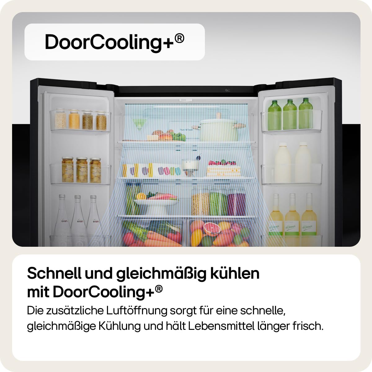 LG GMV860EPDE SLIM Multi-Door Kühlschrank mit Gefrierfach (530 L, Energieklasse E) mit InstaView, Express Freeze, AI Smart Learner, Total No Frost, Schwarz