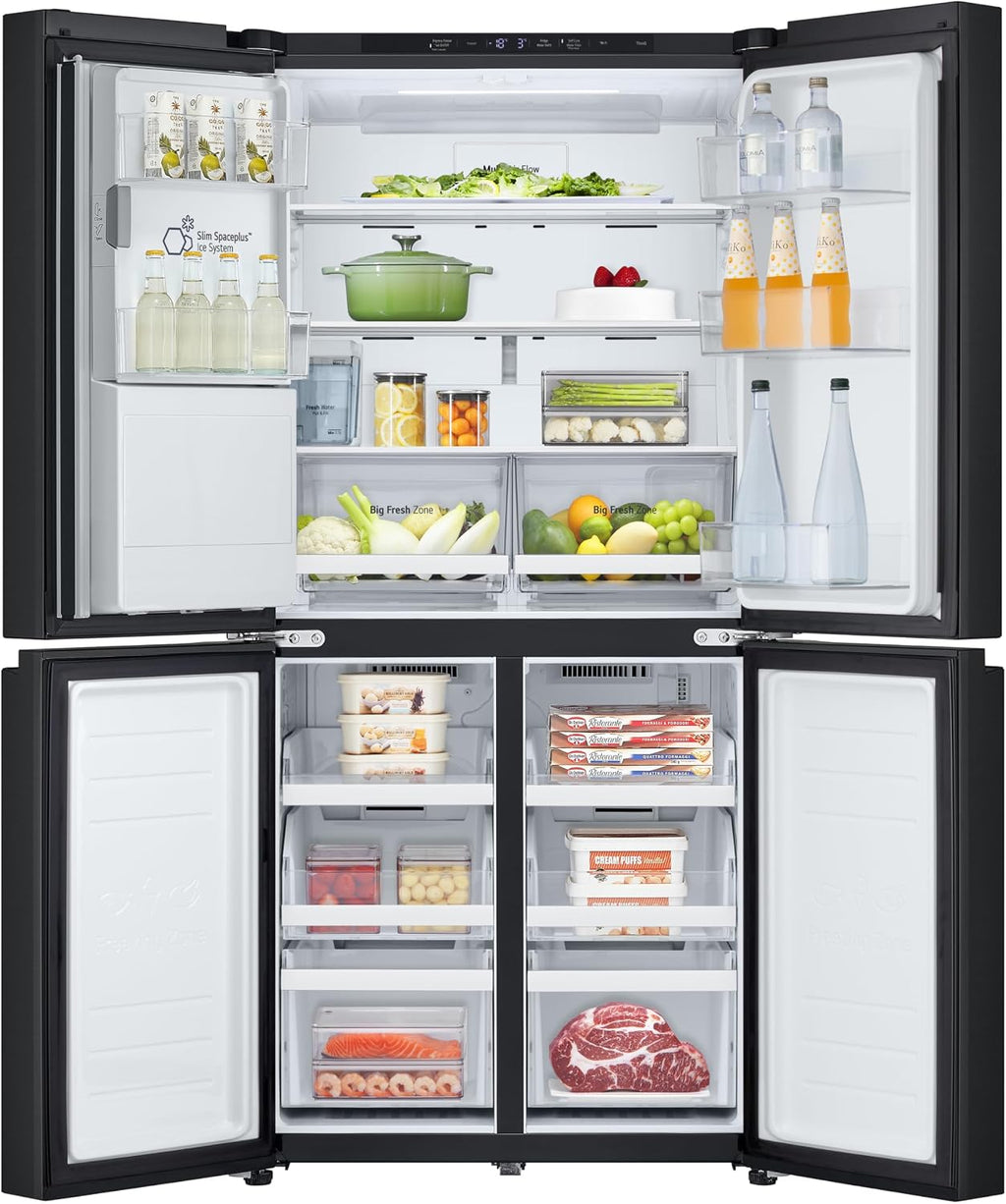 LG GML861EPPE SLIM Side-by-Side Kühlschrank mit Gefrierfach (506 L, Energieklasse E) mit Eis- und Wasserspender, UVNano, Total No Frost, Silber