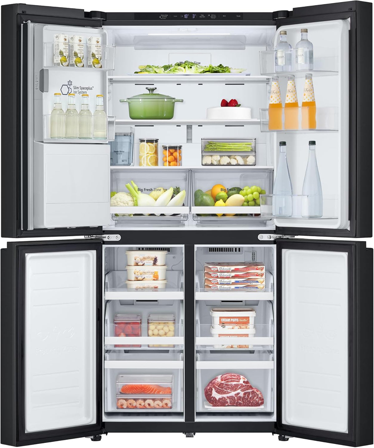 LG GML861EPPE SLIM Side-by-Side Kühlschrank mit Gefrierfach (506 L, Energieklasse E) mit Eis- und Wasserspender, UVNano, Total No Frost, Silber